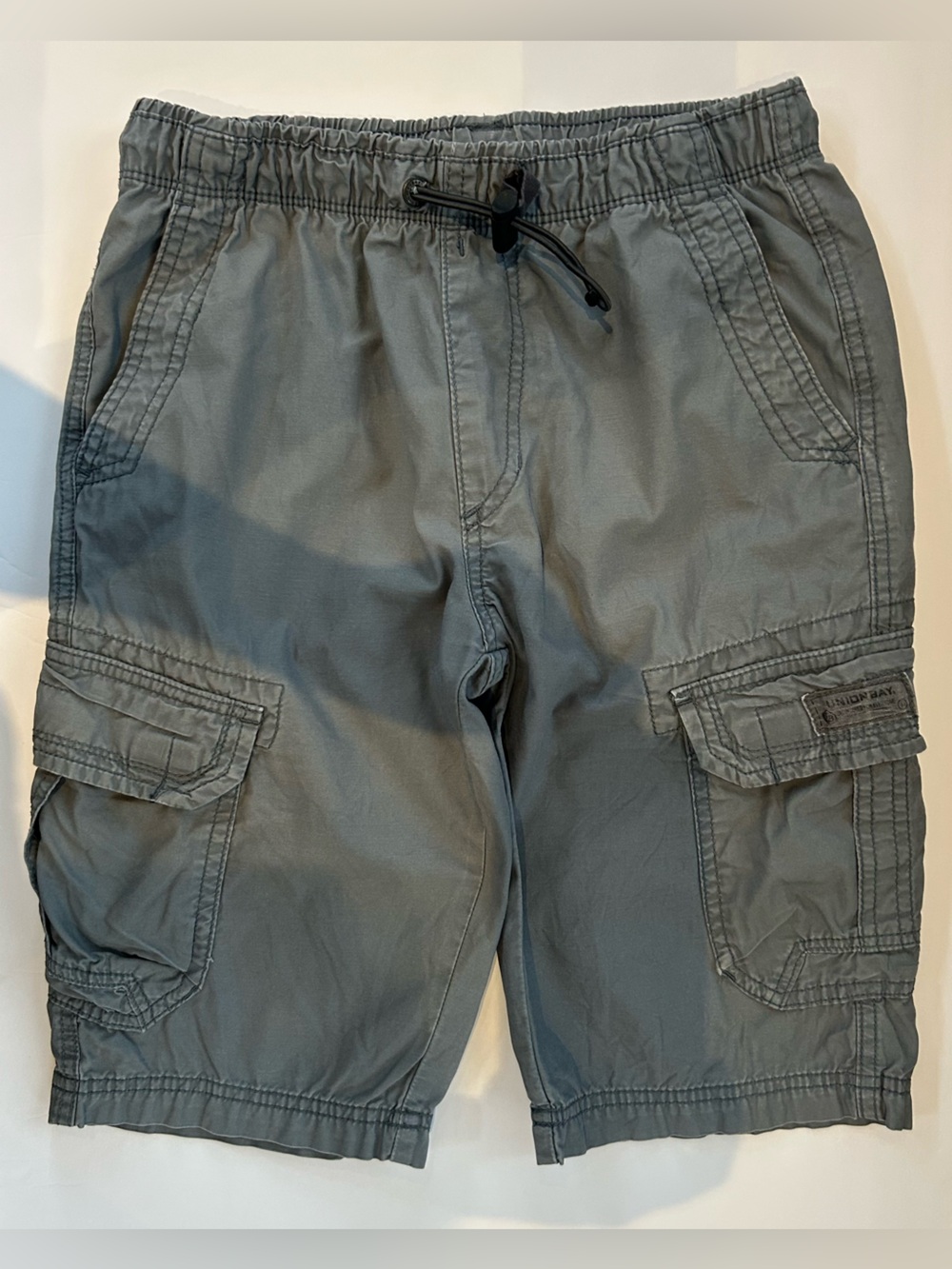 Back to School - UNIONBAY Boys Gray Cargo Pants with Drawstring Hem